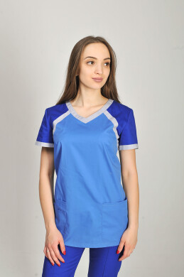 Костюм медицинский Колибри+ Бр. зауженные. COTTON. Полис / электрик+дым / электрик (544649) Костюм медицинский Колибри+ Бр. зауженные. COTTON. Полис / электрик+дым / электрик (544649) фото 5