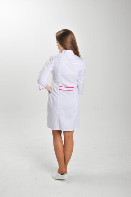 Халат медицинский Сакура. COTTON. Белый + малина (отделка) (544794) Халат медицинский Сакура. COTTON. Белый + малина (отделка) (544794) фото 3