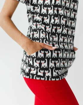 Медицинский костюм с принтом женский Топаз Cats black/red 138-341-568 (6613252) Медицинский костюм с принтом женский Топаз Cats black/red 138-341-568 (6613252) фото 5