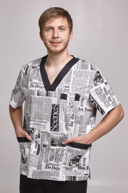 Jacket K-33 Unisex, surgical universal. Newspaper (545026) Jacket K-33 Unisex, surgical universal. Newspaper (545026) фото 1