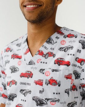 Медицинский костюм с принтом мужской Гранит Мото серый/белый 131-408-805 (6613725) Медицинский костюм с принтом мужской Гранит Мото серый/белый 131-408-805 (6613725) фото 3