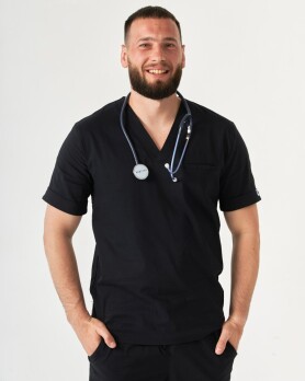 Медицинский костюм мужской Марсель черный  353-321-708 (6613700) Медицинский костюм мужской Марсель черный  353-321-708 (6613700) фото 3