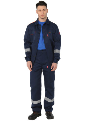 Suit worker "PULSE" with reflective stripes - pants and jacket (10006) Suit worker "PULSE" with reflective stripes - pants and jacket (10006) фото 1