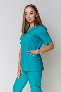 Медичний костюм Монік+ Бр. завужені. COTTON. Кариби + салат (кант) (5410149) Медичний костюм Монік+ Бр. завужені. COTTON. Кариби + салат (кант) (5410149) фото 11