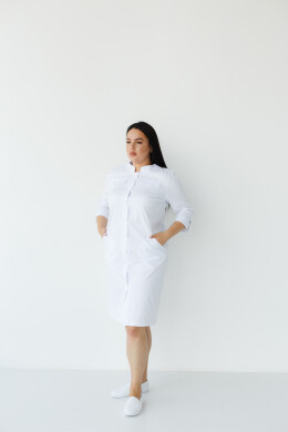 Women's medical gown Valerie white +SIZE 156-324-677 (6625323) Women's medical gown Valerie white +SIZE 156-324-677 (6625323) фото 4
