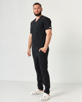 Медицинский костюм мужской Марсель черный  353-321-708 (6613700) Медицинский костюм мужской Марсель черный  353-321-708 (6613700) фото 9