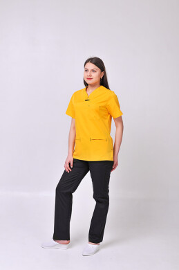 Костюм медицинский Саманта+Бр. прямые. COTTON. Желтый / черный (544640) Костюм медицинский Саманта+Бр. прямые. COTTON. Желтый / черный (544640) фото 3