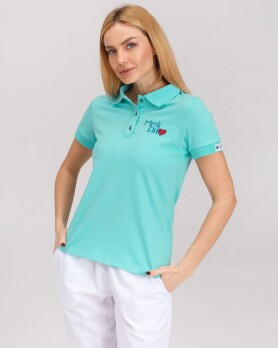 Medical polo for women light turquoise with embroidery Medicine 147-426-637 (6613402) Medical polo for women light turquoise with embroidery Medicine 147-426-637 (6613402) фото 6