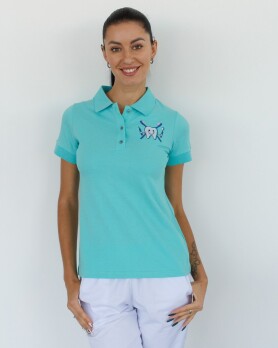 Медицинское поло женское ментол с вышивкой Зубик 147-441-636 (6613407) Медицинское поло женское ментол с вышивкой Зубик 147-441-636 (6613407) фото 1