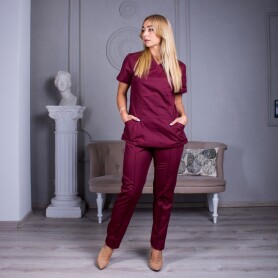 Women's medical blouse "Avicenna" burgundy (534263) Women's medical blouse "Avicenna" burgundy (534263) фото 2