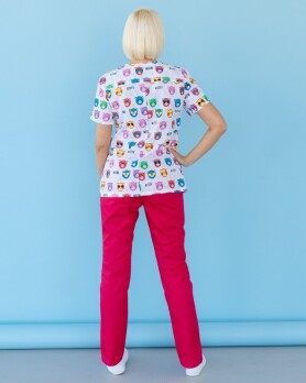 Medical shirt women's Topaz print Cats colored 126-324-569 (6613507) Medical shirt women's Topaz print Cats colored 126-324-569 (6613507) фото 2