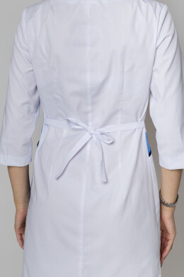 Lily's bathrobe. COTTON. White + blue + dark blue (edge) (5411146) Lily's bathrobe. COTTON. White + blue + dark blue (edge) (5411146) фото 4