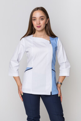 Медицинский костюм Лилия + Бр. зауженные. COTTON. Белый + голубой / темно-синий (5411155) Медицинский костюм Лилия + Бр. зауженные. COTTON. Белый + голубой / темно-синий (5411155) фото 14