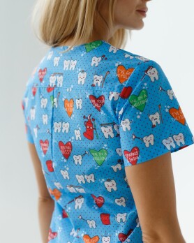 Медицинский костюм с принтом женский Топаз Teeth blue/pink 138-376-619 (6613251) Медицинский костюм с принтом женский Топаз Teeth blue/pink 138-376-619 (6613251) фото 5