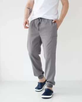 Medical pants men's joggers stretch gray 504-328-730 (6637784) Medical pants men's joggers stretch gray 504-328-730 (6637784) фото 1