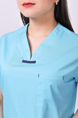 Костюм медицинский Саманта+Бр. прямые. COTTON. Ментол / темно-синий (544641) Костюм медицинский Саманта+Бр. прямые. COTTON. Ментол / темно-синий (544641) фото 5