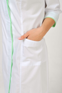 Халат медицинский Сакура. COTTON. Белый + салат (отделка) (544793) Халат медицинский Сакура. COTTON. Белый + салат (отделка) (544793) фото 9