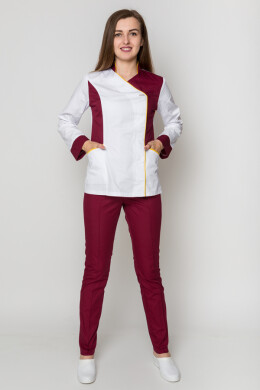 Milana+Br. skinny suit. Long sleeve. COTTON. White / marsal (5410143) Milana+Br. skinny suit. Long sleeve. COTTON. White / marsal (5410143) фото 13