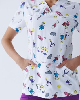 Медицинский костюм с принтом женский Топаз MediKids 137-335-774 (6613276) фото 4