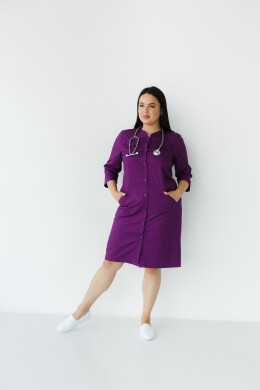 Медицинский халат женский Валери фиолетовый +SIZE 156-335-677 (6625327) Медицинский халат женский Валери фиолетовый +SIZE 156-335-677 (6625327) фото 2