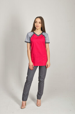 Костюм медицинский Колибри+ Бр. зауженные. COTTON. Малина / дым / асфальт (544653) Костюм медицинский Колибри+ Бр. зауженные. COTTON. Малина / дым / асфальт (544653) фото 1