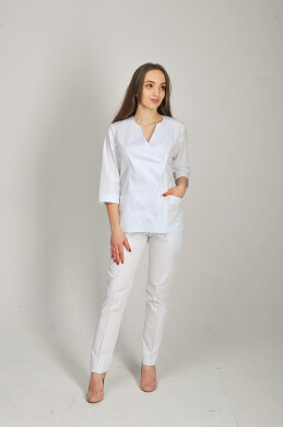 Костюм медицинский Стрелка+ Бр. зауженные. COTTON. Белый (544675) Костюм медицинский Стрелка+ Бр. зауженные. COTTON. Белый (544675) фото 2