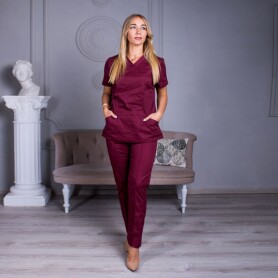 Women's medical blouse "Avicenna" burgundy (534263) Women's medical blouse "Avicenna" burgundy (534263) фото 1