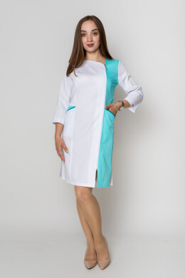Robe Lily. COTTON. White + menthol + caribbean (edging) (5411149) Robe Lily. COTTON. White + menthol + caribbean (edging) (5411149) фото 2