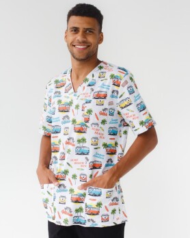 Медичний костюм із принтом чоловічий Граніт Літній вайб чорний/білий 131-321-813 (6613728) Медичний костюм із принтом чоловічий Граніт Літній вайб чорний/білий 131-321-813 (6613728) фото 2