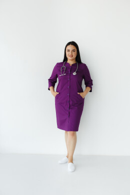 Медицинский халат женский Валери фиолетовый +SIZE 156-335-677 (6625327) Медицинский халат женский Валери фиолетовый +SIZE 156-335-677 (6625327) фото 1