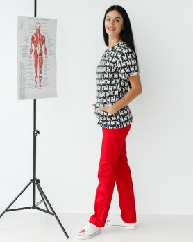 Медицинский костюм с принтом женский Топаз Cats black/red 138-341-568 (6613252) Медицинский костюм с принтом женский Топаз Cats black/red 138-341-568 (6613252) фото 8