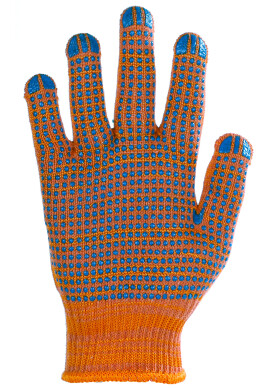 PVC dot gloves orange (32006) PVC dot gloves orange (32006) фото 1