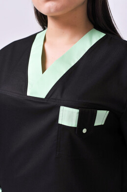 Хирургический костюм К-33. COTTON. Унисекс Черный с салатным (отделка) (544639) Хирургический костюм К-33. COTTON. Унисекс Черный с салатным (отделка) (544639) фото 5