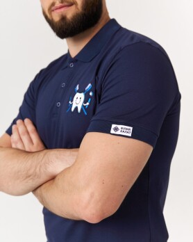 Medical polo men's blue embroidered Zubik 148-322-636 (6613749) Medical polo men's blue embroidered Zubik 148-322-636 (6613749) фото 4