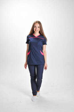 Suit I-30+ Br. skinny. COTTON. Dark blue with raspberry (544733) Suit I-30+ Br. skinny. COTTON. Dark blue with raspberry (544733) фото 1