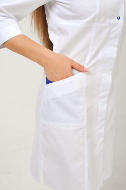 Халат медицинский Фламинго. COTTON. Белый + электрик (отделка) (544788) Халат медицинский Фламинго. COTTON. Белый + электрик (отделка) (544788) фото 4