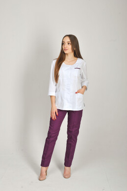 Flamingo+ Br. skinny suit. COTTON. White / aubergine (544648) Flamingo+ Br. skinny suit. COTTON. White / aubergine (544648) фото 2
