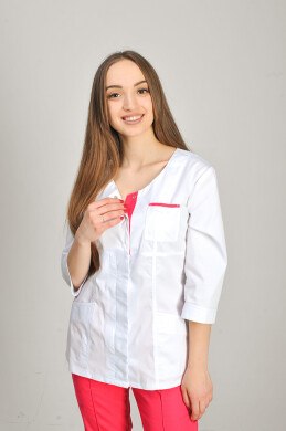 Flamingo+ Br. skinny suit. COTTON. White / coral (544647) Flamingo+ Br. skinny suit. COTTON. White / coral (544647) фото 3