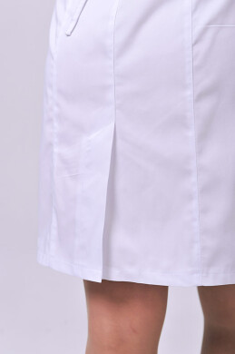 Женский медицинский халат Лия COTTON Белый + темно-синий (отделка) (544771) Женский медицинский халат Лия COTTON Белый + темно-синий (отделка) (544771) фото 4
