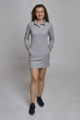 POLO classic dress, long sleeve. Light grey (544605) POLO classic dress, long sleeve. Light grey (544605) фото 2
