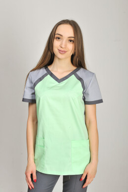 Костюм медицинский Колибри+ Бр. зауженные. COTTON. Салат / дым / асфальт (544654) Костюм медицинский Колибри+ Бр. зауженные. COTTON. Салат / дым / асфальт (544654) фото 4