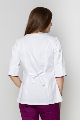 Костюм медицинский Кристина+Бр. зауженные. COTTON. Белый / баклажан (5410101) Костюм медицинский Кристина+Бр. зауженные. COTTON. Белый / баклажан (5410101) фото 7