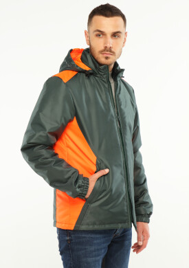 Demi-season jacket - green with orange (180027) Demi-season jacket - green with orange (180027) фото 3