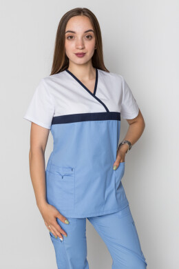 Костюм медицинский Лидия +Бр. Вирджиния. COTTON. Белый / голубой (5410110) Костюм медицинский Лидия +Бр. Вирджиния. COTTON. Белый / голубой (5410110) фото 8
