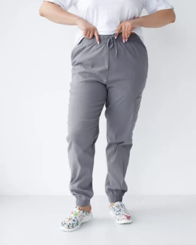 Медицинские штаны женские джоггеры стрейч серые +SIZE 503-328-758 (6637769) Медицинские штаны женские джоггеры стрейч серые +SIZE 503-328-758 (6637769) фото 1