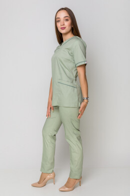 Медицинский костюм Моник+ Бр. зауженные. COTTON. Фисташка + олива (кант) (5410158) Медицинский костюм Моник+ Бр. зауженные. COTTON. Фисташка + олива (кант) (5410158) фото 2