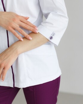 Medical suit for women Sakura white-purple 124-346-678 / 317-346-679 (6613238) Medical suit for women Sakura white-purple 124-346-678 / 317-346-679 (6613238) фото 5