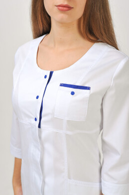 Халат медицинский Фламинго. COTTON. Белый + электрик (отделка) (544788) Халат медицинский Фламинго. COTTON. Белый + электрик (отделка) (544788) фото 2