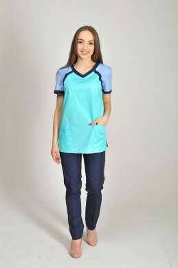 Костюм медичний Колібрі+ Бр. завужені. COTTON. Ментол / блакитний / темно-синій (544655) Костюм медичний Колібрі+ Бр. завужені. COTTON. Ментол / блакитний / темно-синій (544655) фото 1