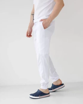 Medical pants men's stretch joggers white 504-324-730 (6637782) Medical pants men's stretch joggers white 504-324-730 (6637782) фото 3